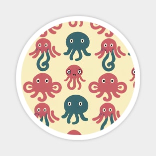 Octopus Squid Bunch - Super Cute Colorful Cephalopod Pattern Magnet